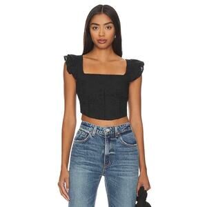 TULAROSA Evangeline Eyelet Black Top Sz L